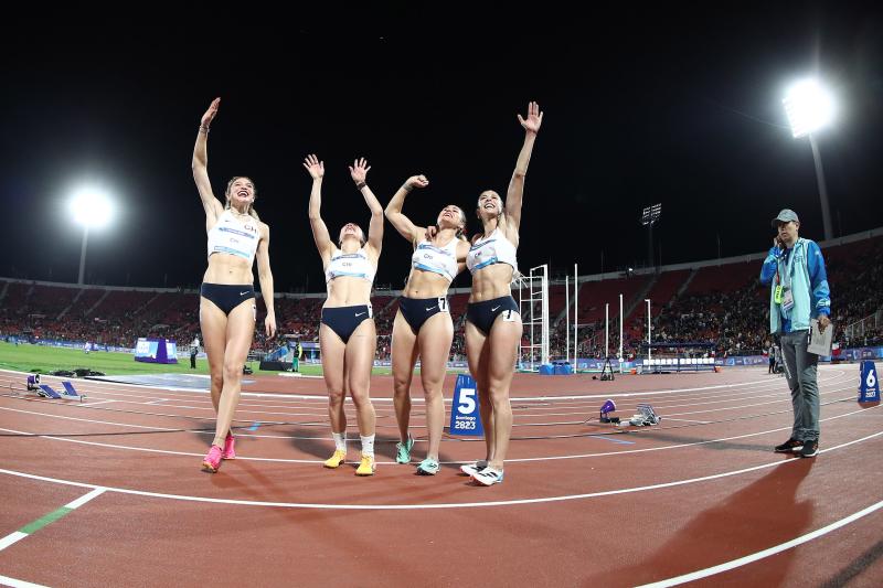 Isidora Jiménez, Martina Weil, Anaís Hernández y María Ignacia Montt en Santiago 2023 / AGENCIA UNO
