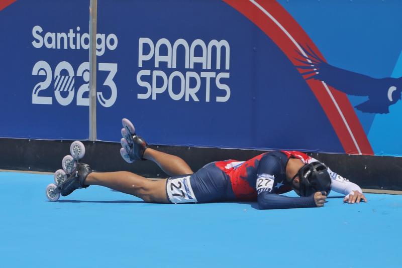 Emanuelle Silva fue derribado por Guilherme Abel Rocha en Santiago 2023 - Crédito: Agencia Uno.