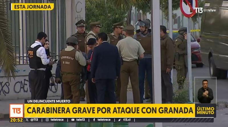 Fue atacada con una granada: Carabinera resultó herida tras fiscalización en Pedro Aguirre Cerda