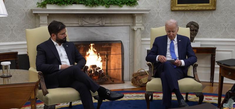 Cedida - Presidente Gabriel Boric se reunió con su homólogo de EE.UU. Joe Biden.