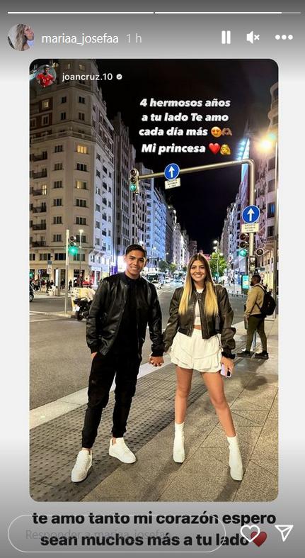 El romántico mensaje de Joan Cruz y su pareja / Instagram