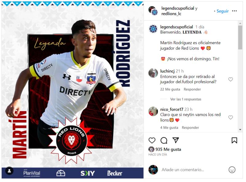 Martín Rodríguez tiene nuevo desafío en Chile - Crédito: @redlions_lc