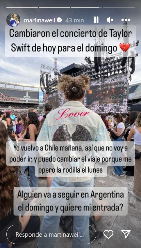 Instagram - Martina Weil regalará su entrada.