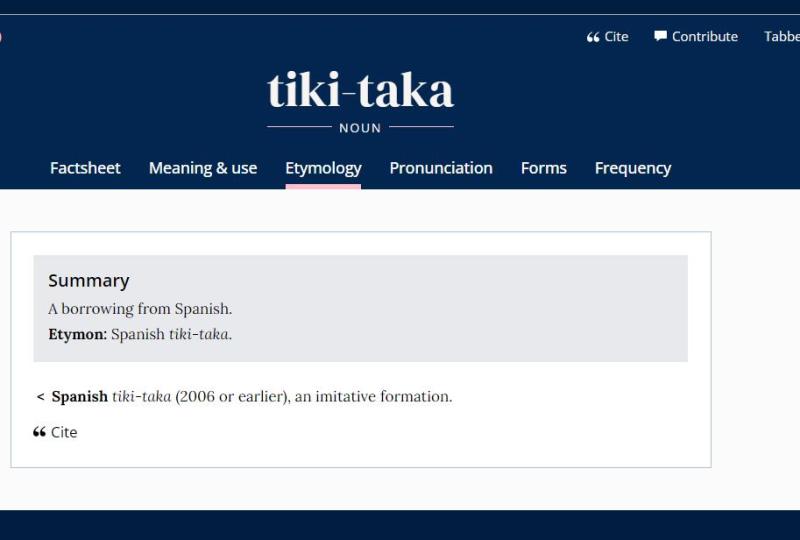 tiki-taka también fue agregado al diccionario de Oxford