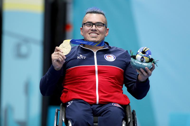 Jaime Aránguiz bajó el decimosexto oro del Team ParaChile en Santiago 2023. (Photosport)
