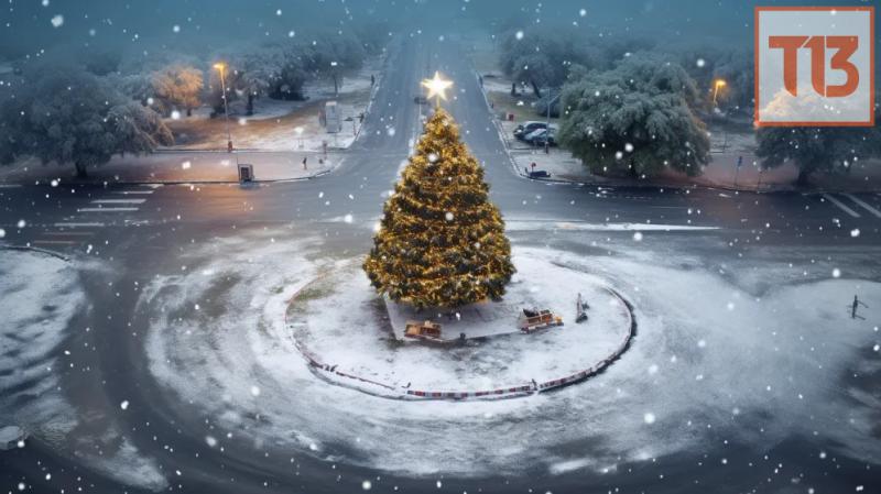 Santiago bajo la nieve - Midjourney