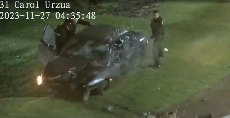 T13 - Persecución terminó en choque en Vitacura