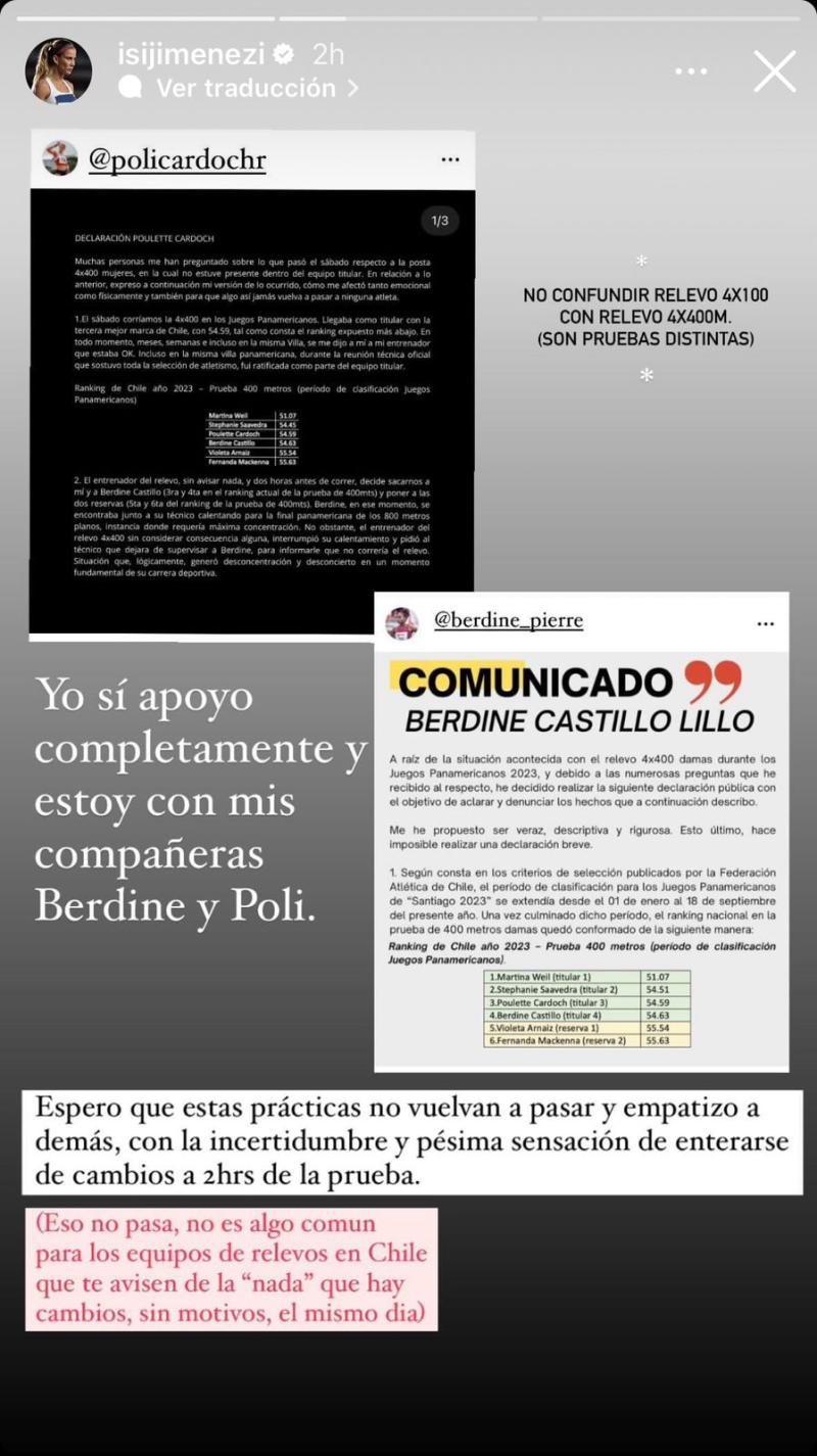 Instagram (@isijimenezi) - Mensaje de Isidora Jiménez