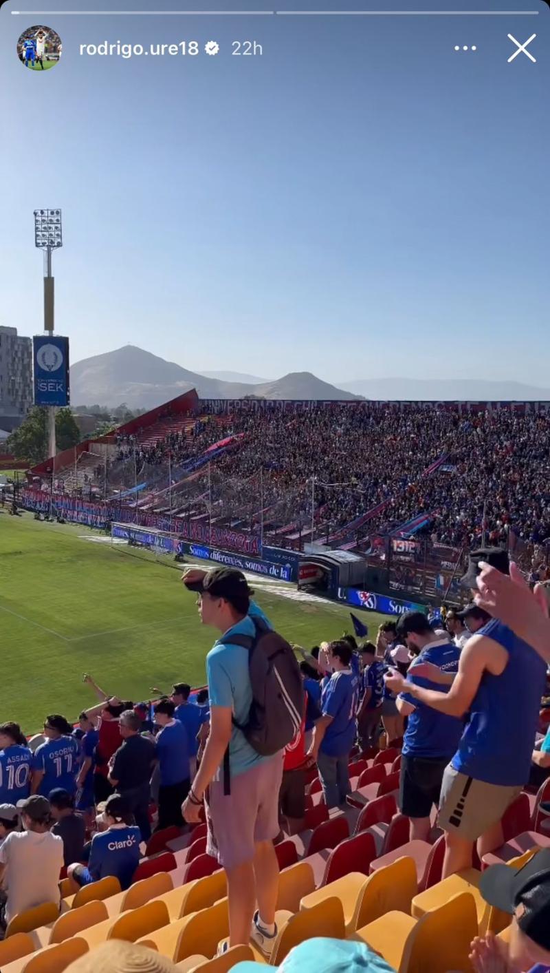 Rodrigo Ureña estuvo en el partido de la U con Coquimbo Unido - Créditos: Instagram