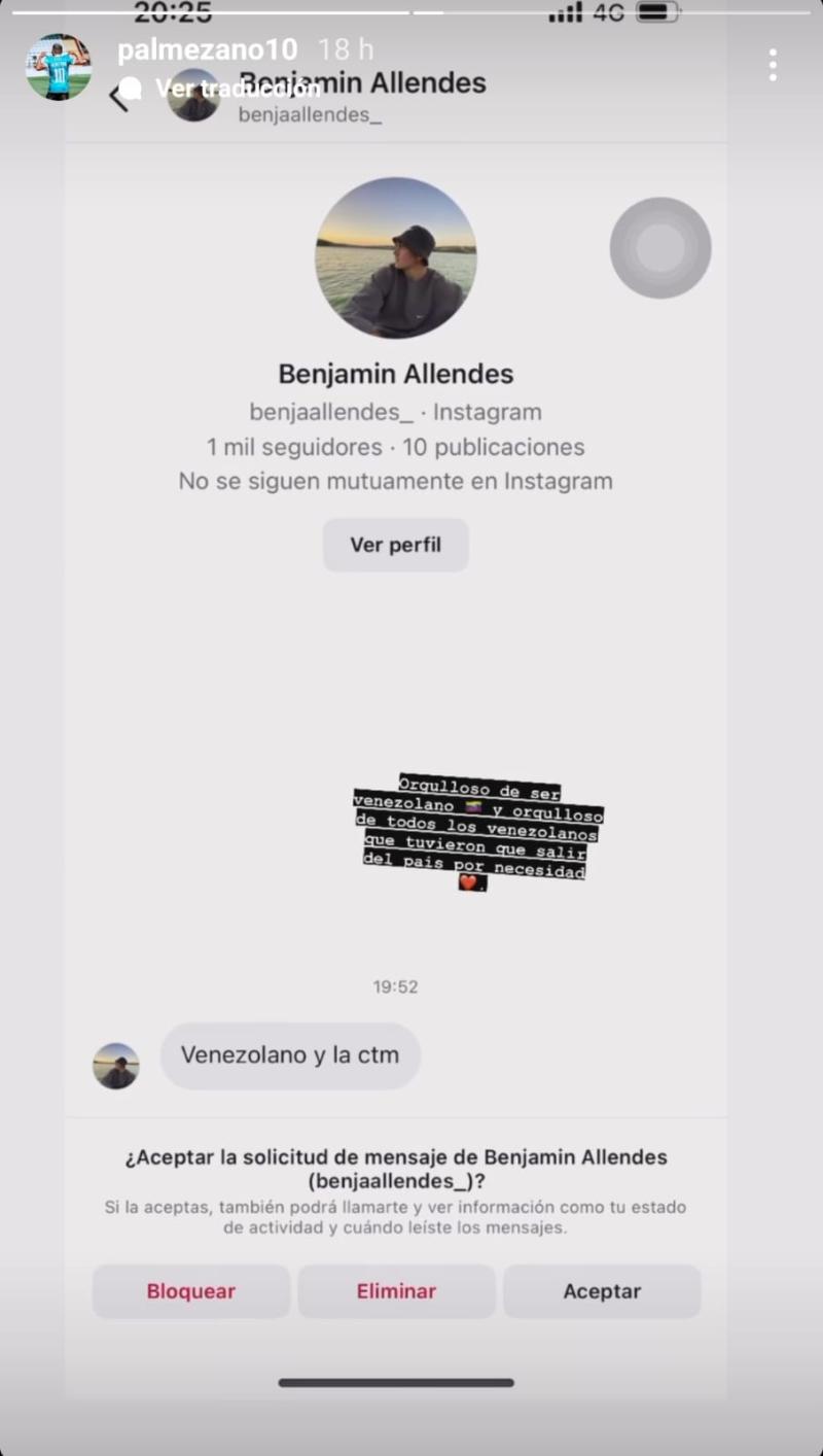 Brayan Palmezano denunció ataques xenófobos de hinchas de la UC / Foto: Captura