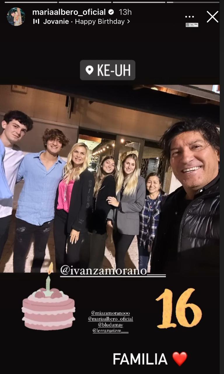 Instagram - María Alberó en familia en cumpleaños de su hijo Iván Zamorano