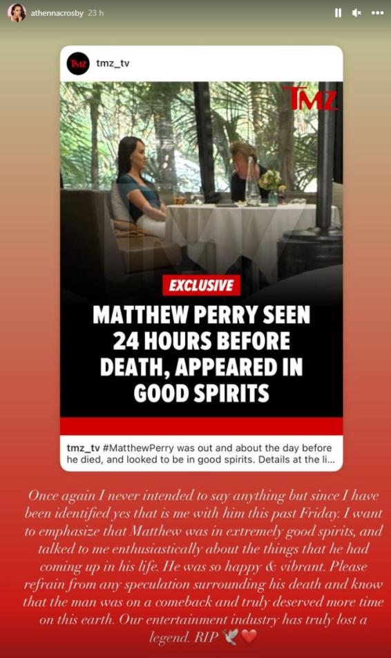 Instagram (@athennacrosby) - Athenna Crosby y Matthew Perry