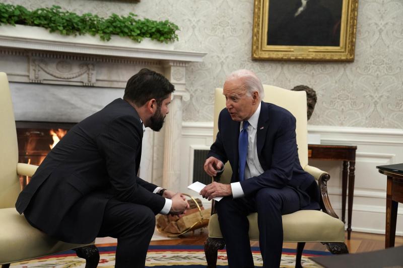 Presidencia de Chile - Presidente Boric y Presidente Biden por Israel