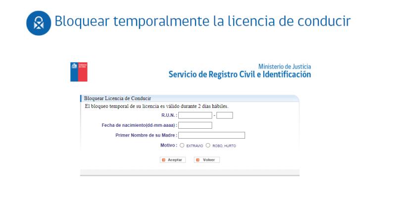 Bloqueo licencia de conducir.