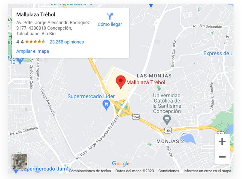 T13 - Mapa Mallplaza Trébol, Talcahuano, Concepción, Región del Biobío