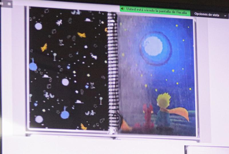 Cuaderno de Camila Polizzi mostrado por Fiscalía - Agencia Uno