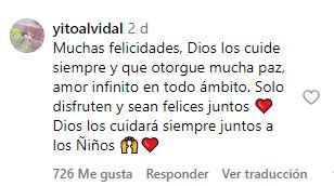 Captura - Primo de Arturo Vidal felicitó a Marité Matus