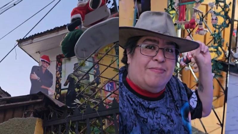 Captura TikTok - Chilena se viralizó por casa navideña inspirada en Chayanne