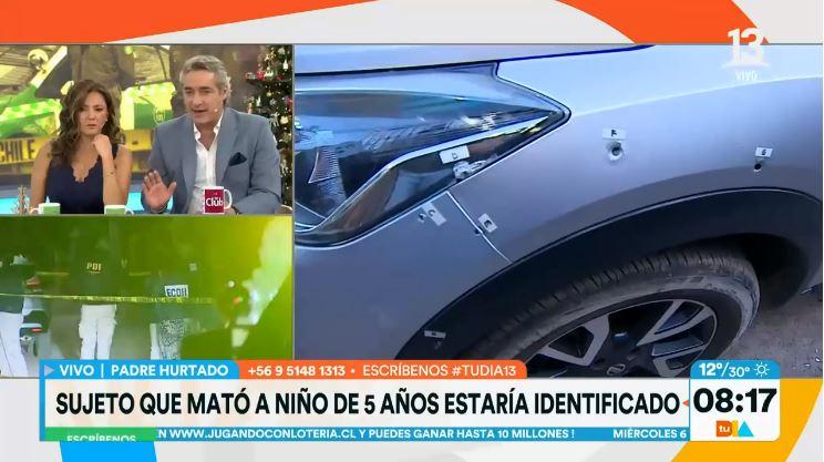 Impactos de bala en auto tras balacera en Padre Hurtado