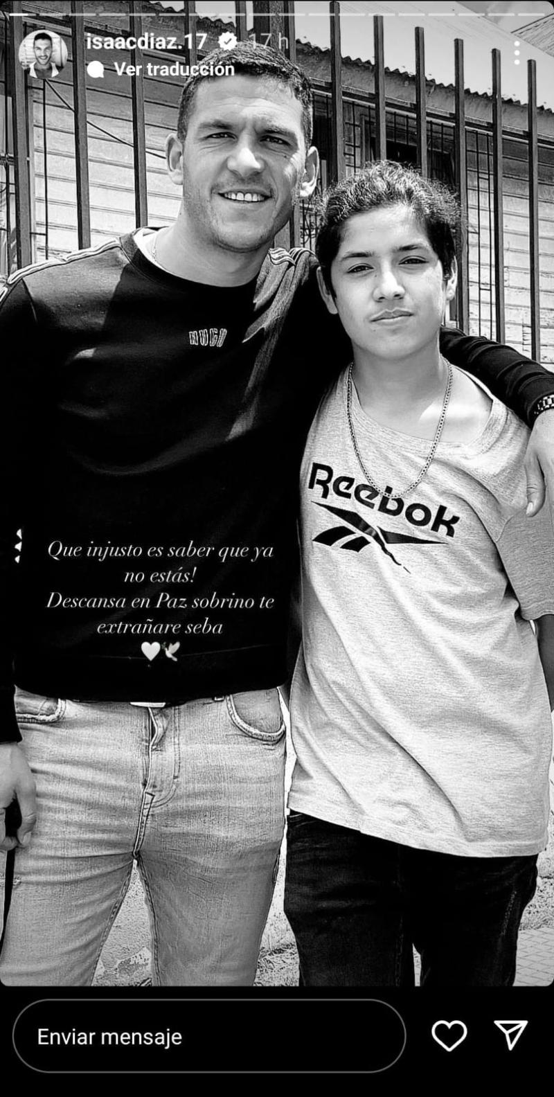 Así se despidió Isaac Díaz de su sobrino en redes sociales / Instagram