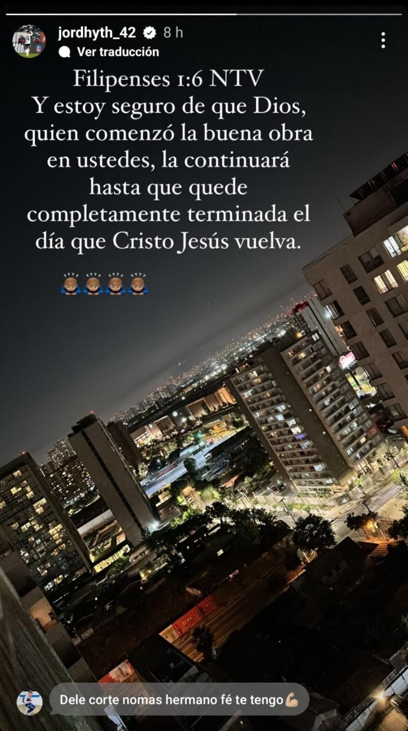 Jordhy Thompson publicó una cita bíblica en redes sociales mientras está envuelto en una nueva polémica. / Foto: Instagram