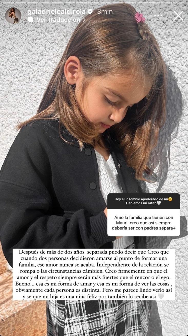 Gala Caldirola y su mensaje para Mauricio Isla en Instagram.