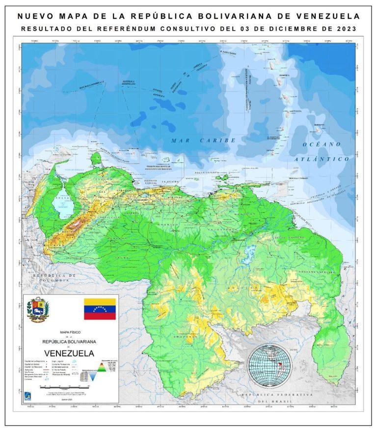 “Nuevo mapa de Venezuela” presentado en la noche del martes por Nicolás Maduro.