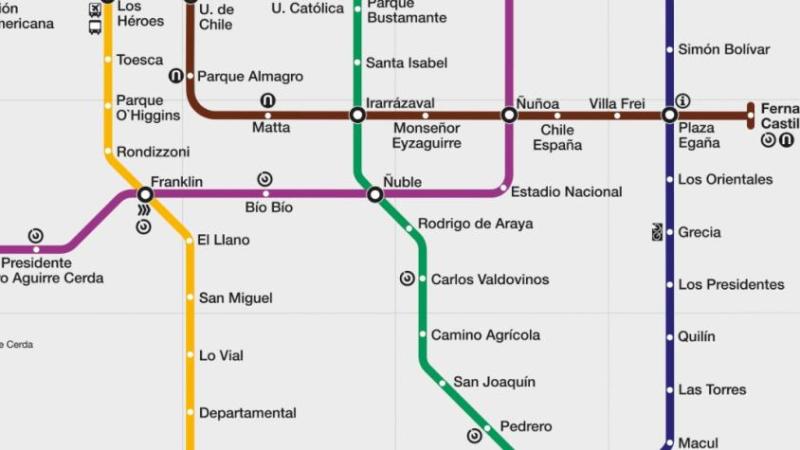 Metro de Santiago, mapa