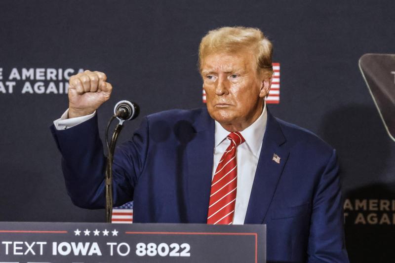 AFP - Donald Trump en campaña electoral en Iowa