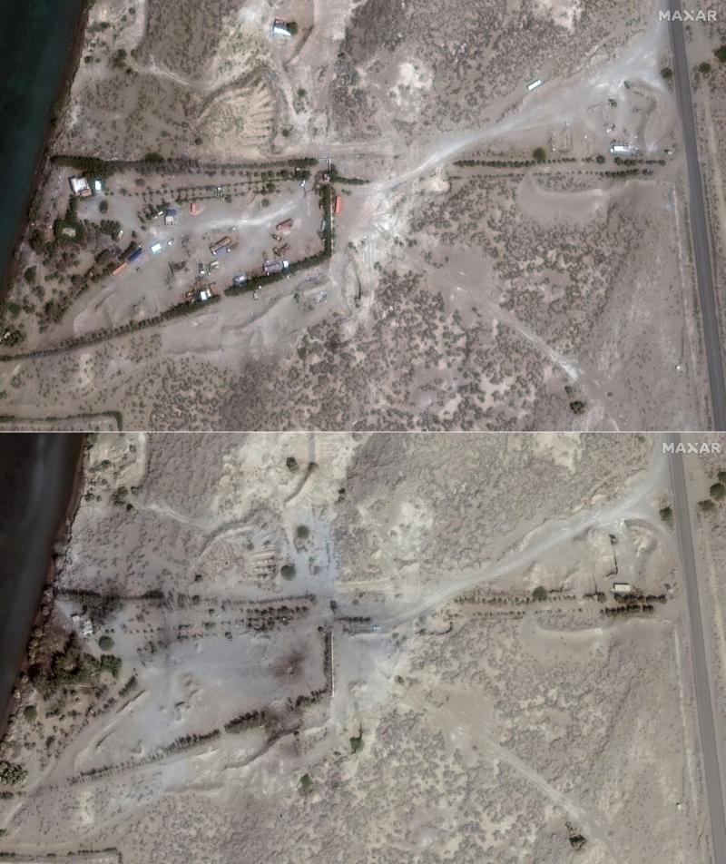 Maxar Technologies - Antes y después de ataques en la costa de Yemen