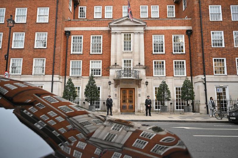 AFP - The London Clinic, donde permanece hospitalizada la princesa de Gales, Kate Middleton