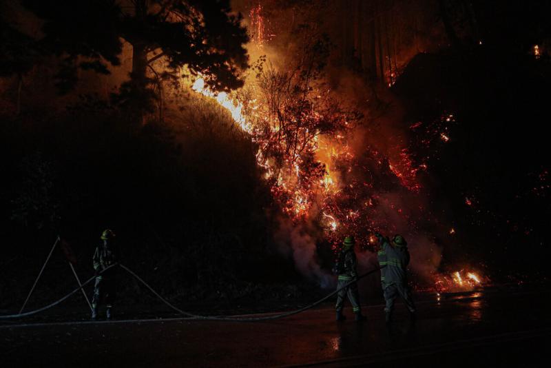 agencia UNO referencial - Declaran Alerta Roja en Chonchi tras incendio forestal que afecta el sector