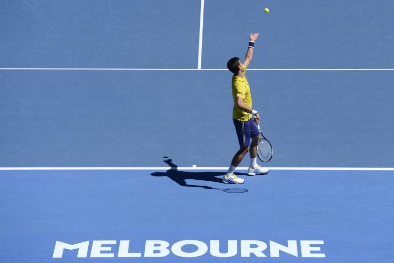 Novak Djokovic se puso a pelear con un aficionado en Australian Open. Imagen: Agencia Uno.