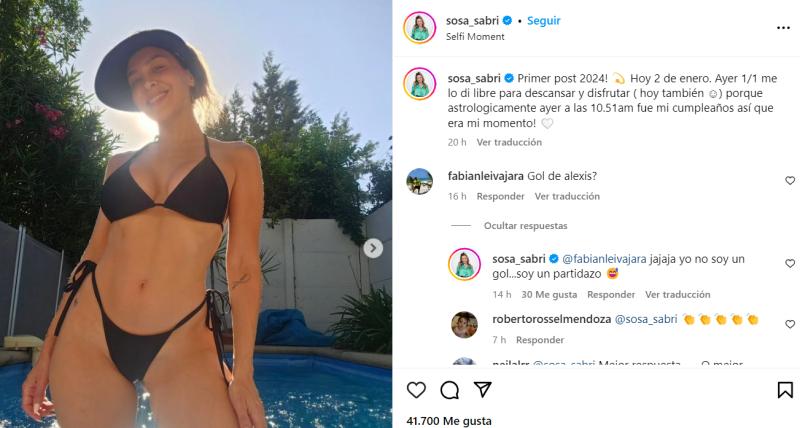 Sabrina Sosa respondió al supuesto romance con Alexis Sánchez: "No soy un gol, soy un partidazo". (Instagram)