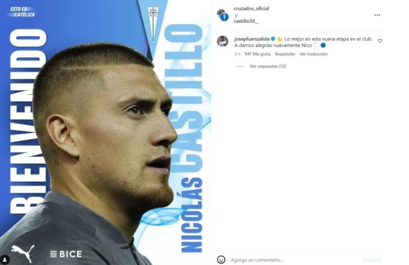 Fuenzalida reaccionó al regreso de Nico Castillo a la UC - @Cruzados