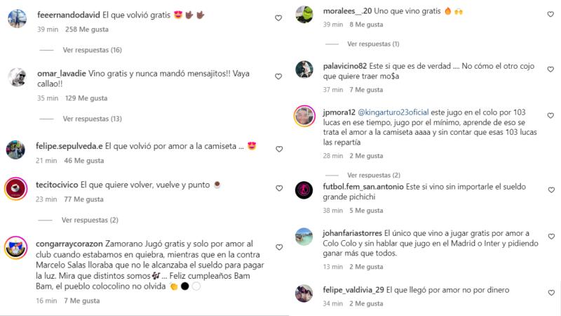 Hinchas de Colo Colo enrostraron gesto de Zamorano a Arturo Vidal. / Foto: Instagram