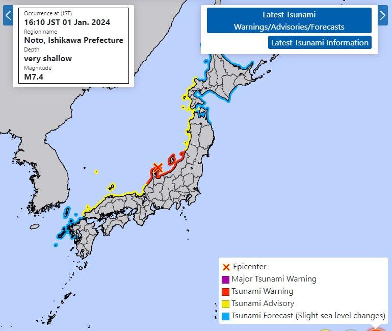 Terremoto afectó a la costa oeste de Japón