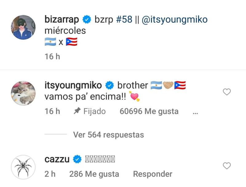 Captura - Young Miko le comenta a Bizarrap.