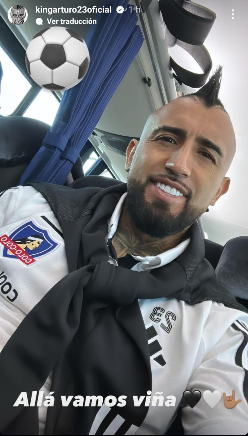 Arturo Vidal viaja a Viña del Mar junto al plantel de Colo Colo. / Foto: Instagram