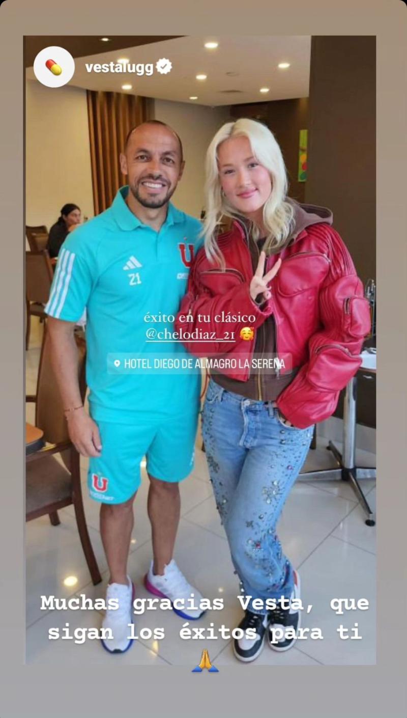 Vesta Lugg se tomó una foto con Marcelo Díaz - Créditos: Instagram