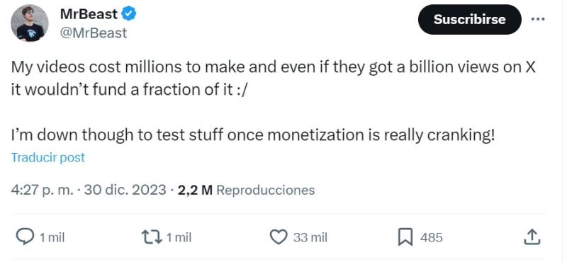 La contundente respuesta de MrBeast