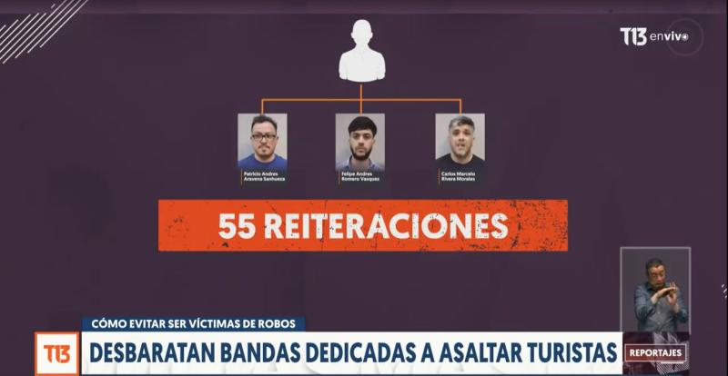 T13 - "Los Pelolais" roban a turistas en Bellavista