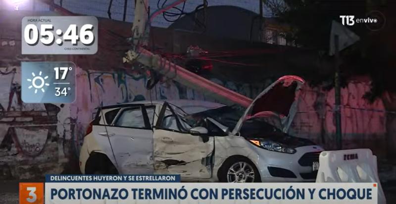 San Joaquín: "portonazo" frustrado termina en violento accidente de tránsito