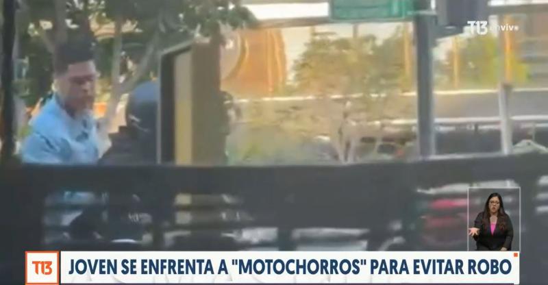 T13 - Joven atacó a motochorros
