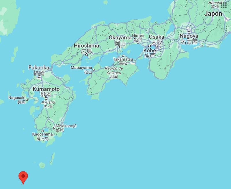 Google Maps - Volcán hace erupción en Japón