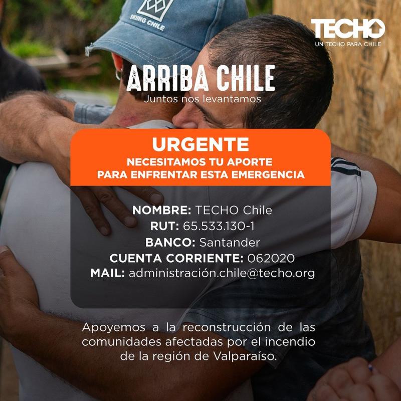 Techo Chile abrió campaña para ayudar a afectados por incendios forestales
