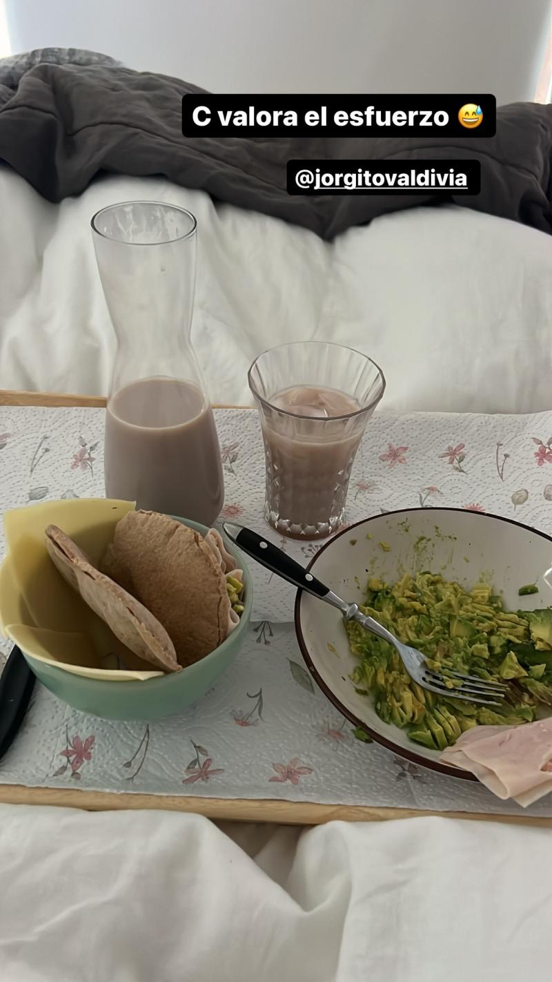 El desayuno que Jorge Valdivia le preparó a Maite Orsini - Créditos: Instagram