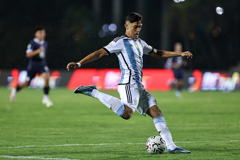 Pablo Solari anotó su primer gol en el Preolímpico - Crédito: Conmebol.