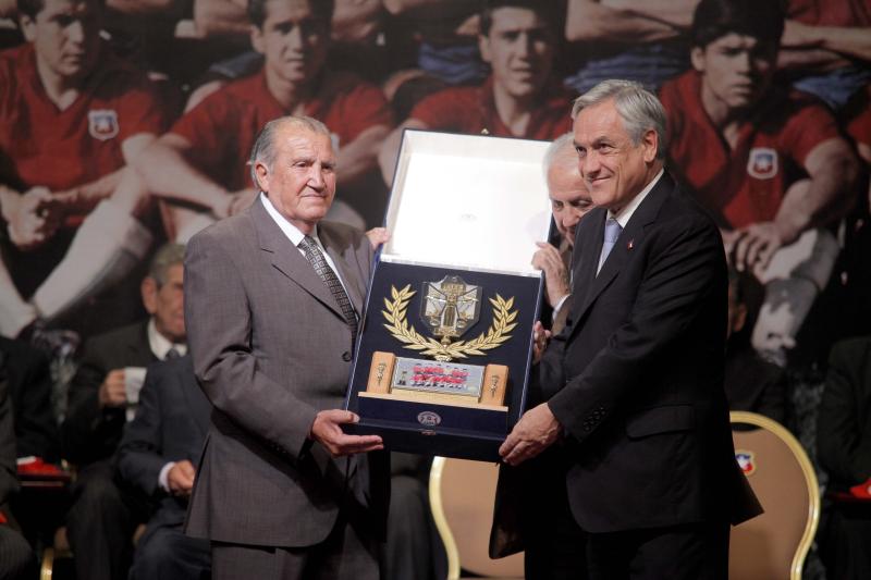 Durante el homenaje a 50 años del Mundial 1962 - Créditos: Agencia UNO