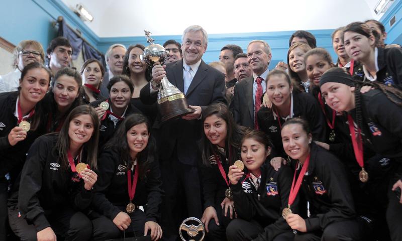 El ex Presidente Sebastián Piñera recibió a varios deportistas en La Moneda - Créditos: Agencia UNO